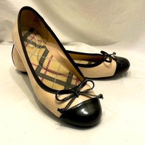 New Sperry Top-Sider Two-Toned Patent Leather Ballet Flats Cap toe w bow size 8